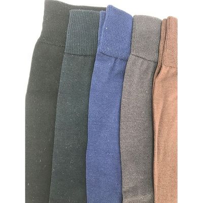 15% Polyamide Solid Pattern Men's Crew Socks for Business and Casual Wear Custom Design