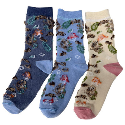 Custom Jacquard Design Crew Socks Cute and Funny Cartoon Pattern for Adult Unisex