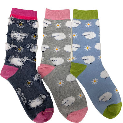 Standard Thickness Daily Socks Women's Cute Cartoon Patterned Cotton Crew Bamboo Socks