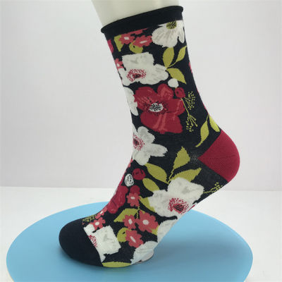 Flower Print Bamboo Compression Socks Unisex Sport Socks for Breathable and Happy Feet