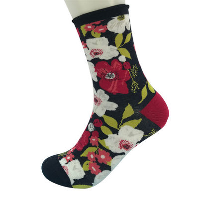 Flower Print Bamboo Compression Socks Unisex Sport Socks for Breathable and Happy Feet