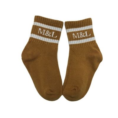 Knitted Kids Anti Slip Socks with Cute Stripe  80% combed cotton,18% polyamide