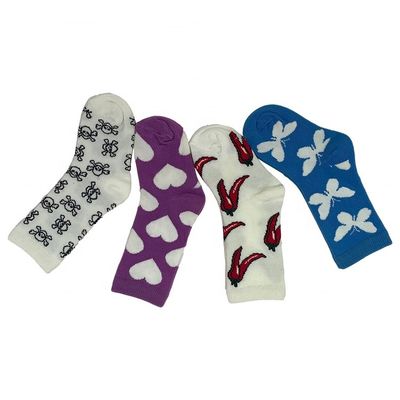 Customizable Non-slip Socks for Kids Organic Cotton Material and Cartoon Print Pattern