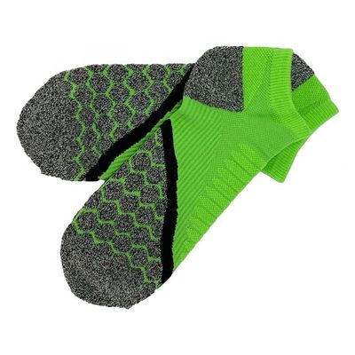 Green High Ankle Socks Custom Made for Quick Dry Soft Cotton and Anti Slip Function