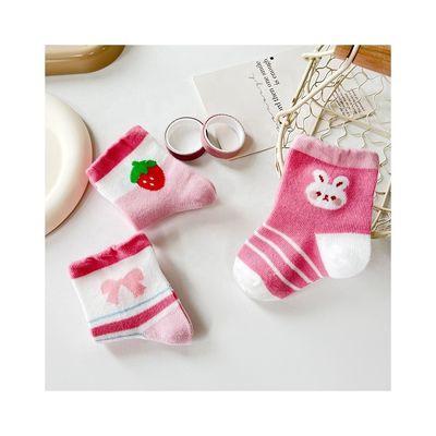Standard Thickness Soft Comfortable Cute Print Anti Slip Kids Basic Socks with Printing