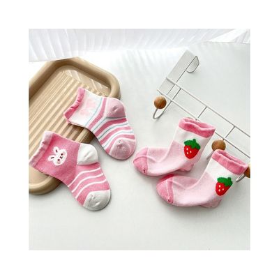 Standard Thickness Soft Comfortable Cute Print Anti Slip Kids Basic Socks with Printing