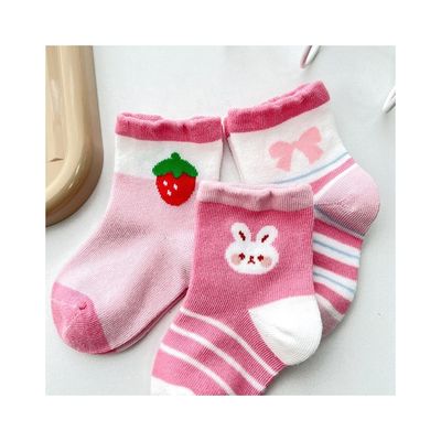 Standard Thickness Soft Comfortable Cute Print Anti Slip Kids Basic Socks with Printing