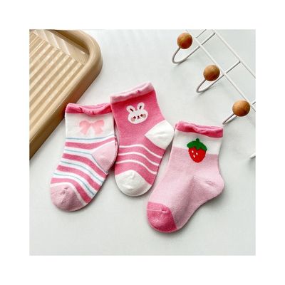 Standard Thickness Soft Comfortable Cute Print Anti Slip Kids Basic Socks with Printing