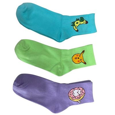Cotton Cartoon Sport Socks with Fancy Funny Anime Design and Needle Detection