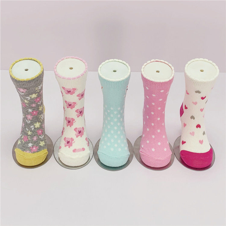 Gray Safe Non-slip Socks for Children Winter Season Cartoon Beauty Kids Socks