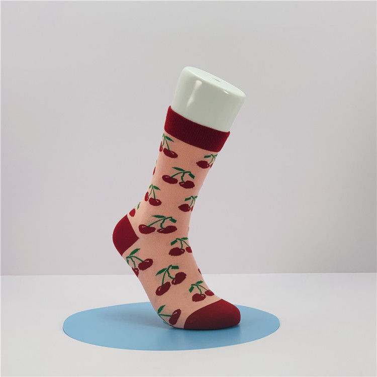Cost Funny Happy Fashion Socks with Custom Cartoon Food Fruit Print in Regular Style