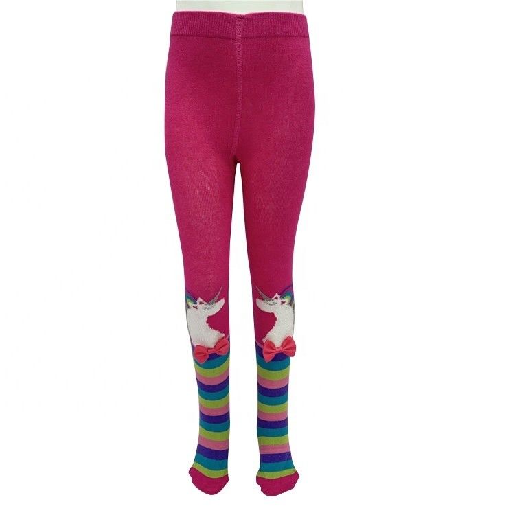 Printed Pattern Baby Tights 70%Combed Cotton 28%Polyester 2%Spandex Girls Fleece Tights