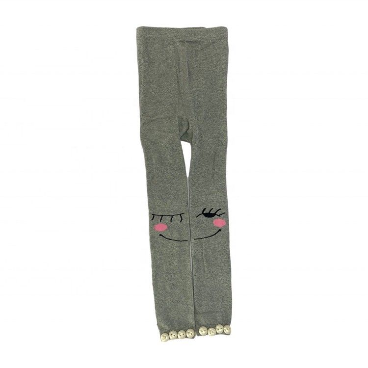 Knitted Pink Baby Girl Tights with Gem Decoration and Thermal Weaving Method
