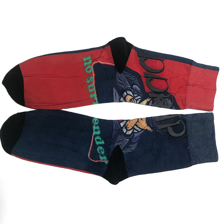 Men's 3d Printing Digital Sublimation Socks with Custom Logo Design in Regular Style