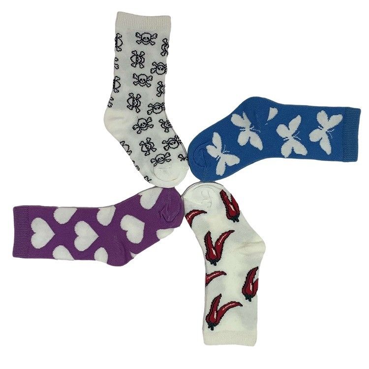 Colorful Cartoon Print Children High Socks for Girls in Soft and Breathable Material
