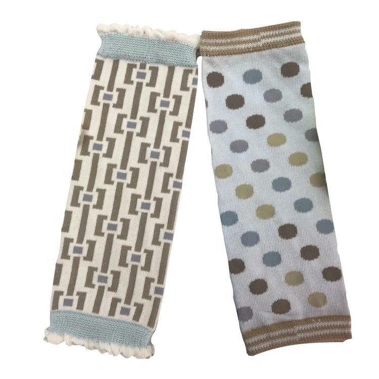 Gender-Neutral Plain Color Dot Print Knitted Leg Warmers for Children Winter Fashion