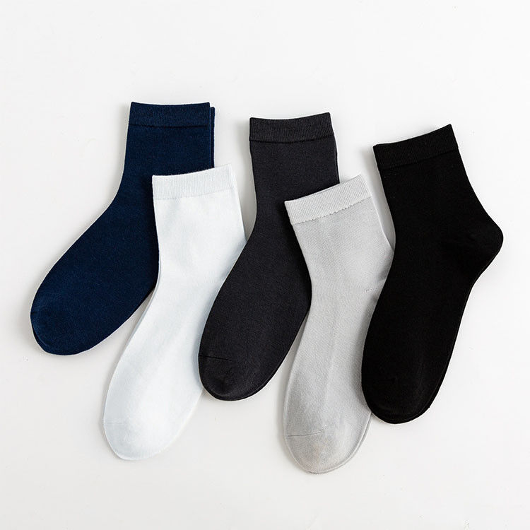 Summer Fabric 2%elastane Multiple Color Solid Color Bamboo Casual Knitted Men's Socks