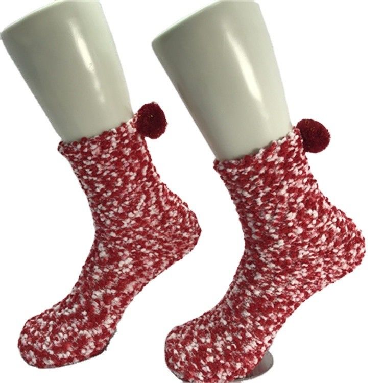 Thick Warm Fluffy Girl Christmas Socks Casual Coral Fleece Home Floor Socks with Gift