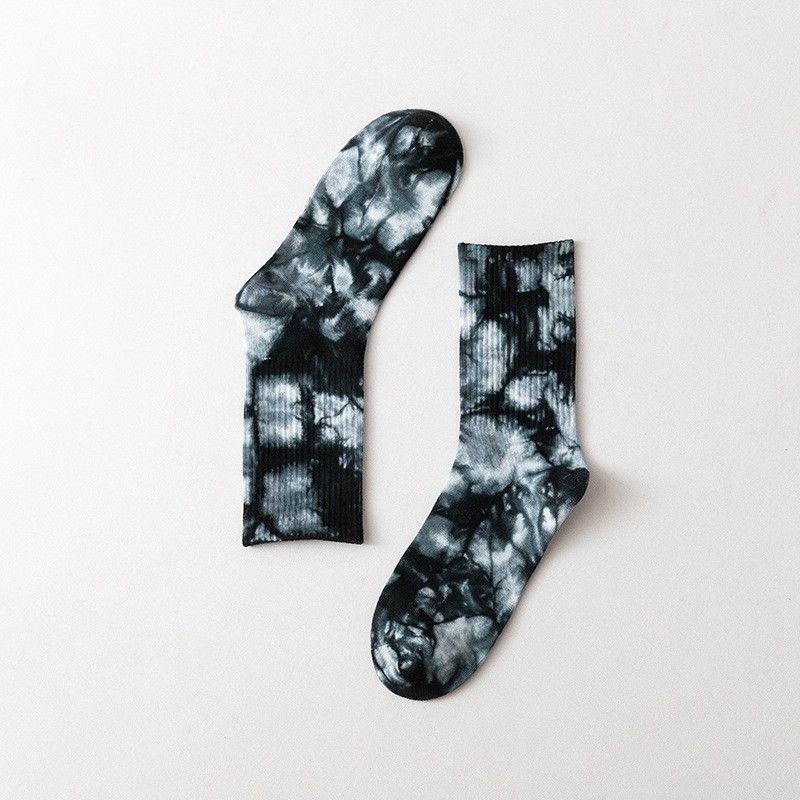 Children Socks Green Tie Dye Unisex Cotton Polyester Spandex Anti-slip Sports Sock Direct