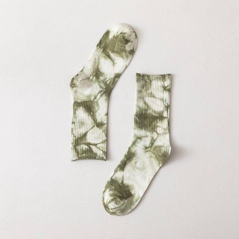 Tie Dye Unisex Sports Socks for 39-42 EU Size Fabric 70%cotton 25%polyester 5%spandex