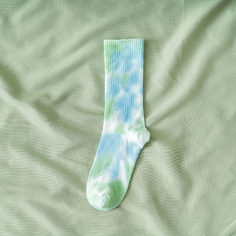 Novelty Color Tie Dye Unisex Socks Cotton Polyester Spandex Sports Sock Direct Supply