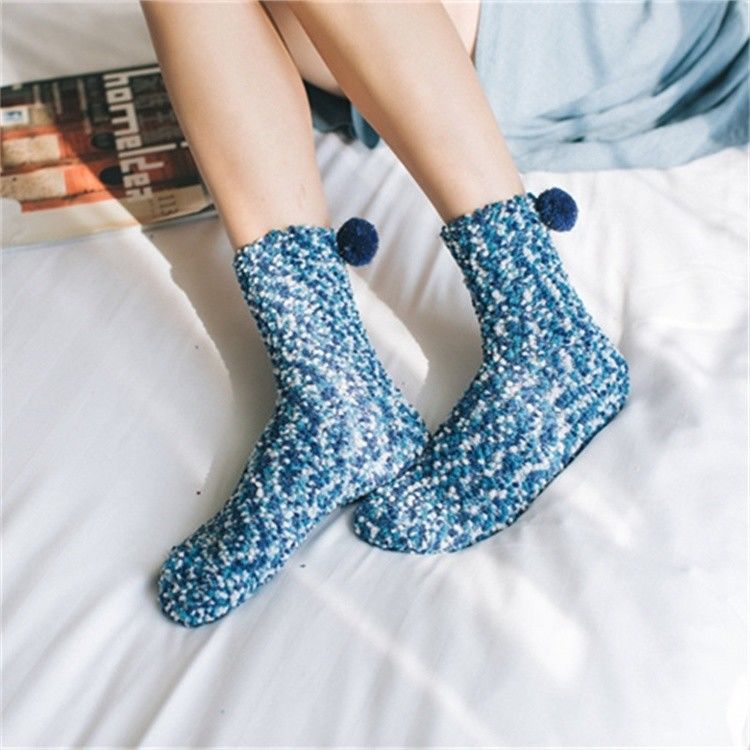Multicolor Funny Cute Daily Winter Floor Socks for Ladies Coral Fleece Women Socks