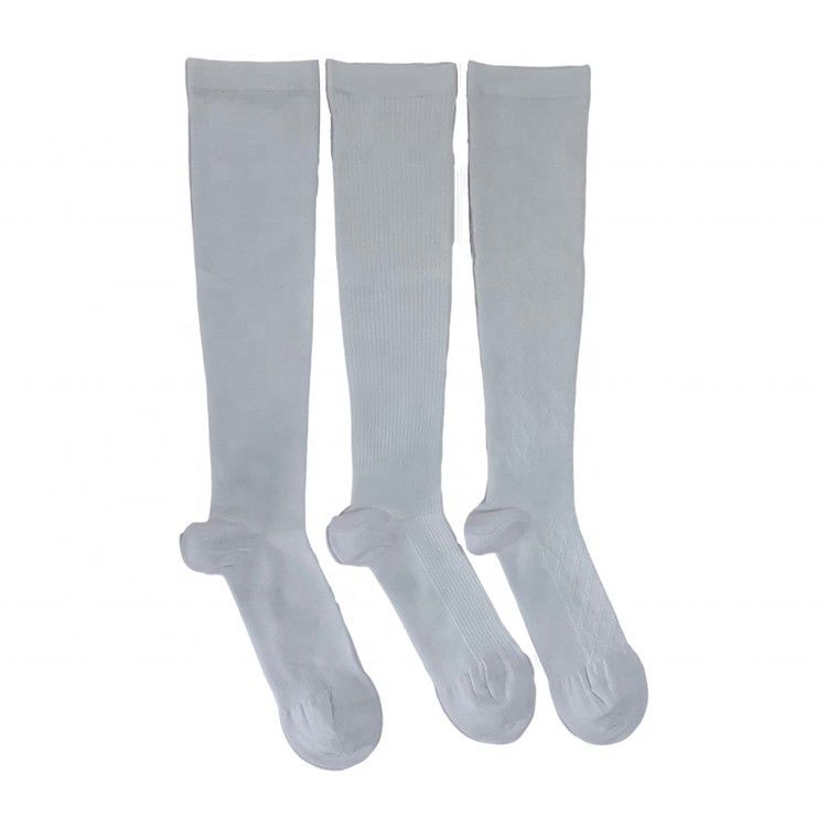 Regular Style White Compression Long Sports Socks Cartoon Knee High Socks for Children