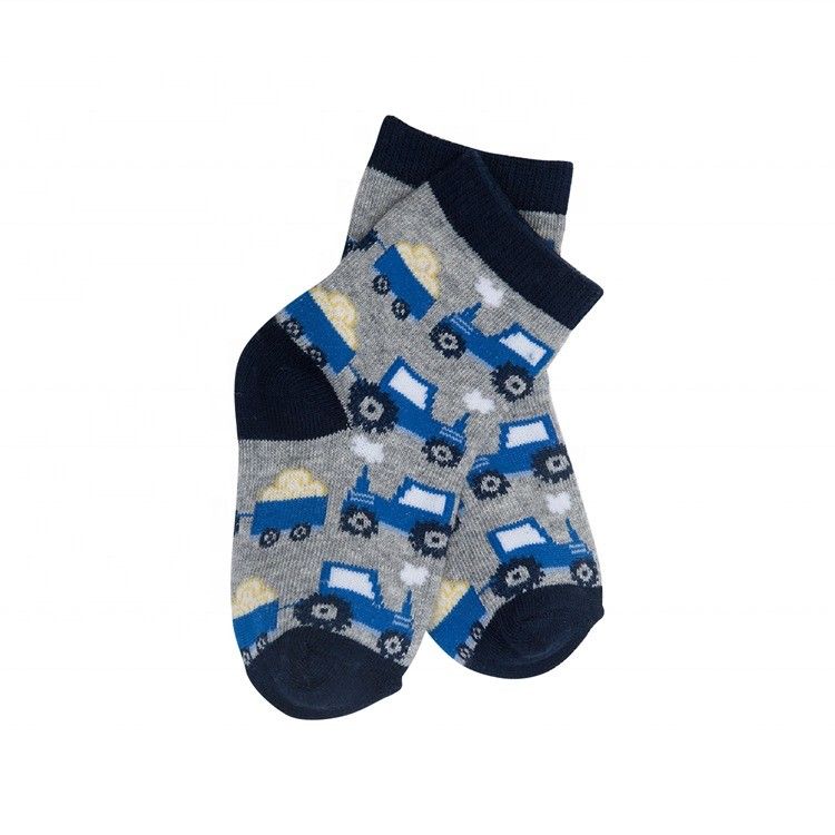 Knitted Daily Socks for Kids Breathable Cotton Quick Dry Cute Print Custom Packaging