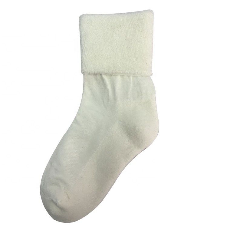 Custom Kids Socks White Pink Plush Infant Baby Combed Cotton Socks for Daily Comfort