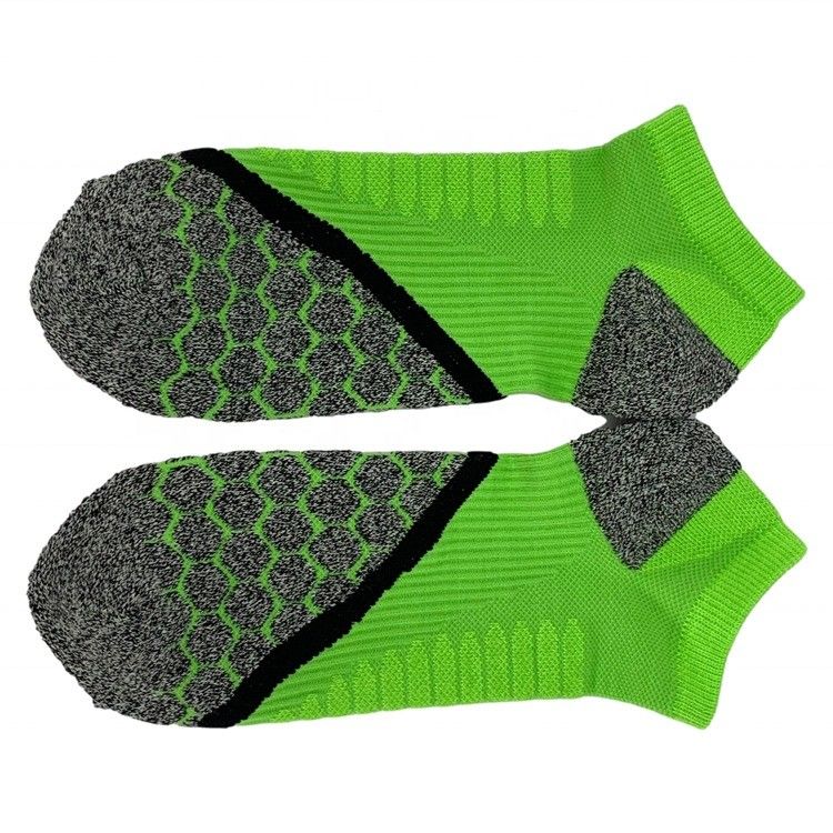 Green High Ankle Socks Custom Made for Quick Dry Soft Cotton and Anti Slip Function