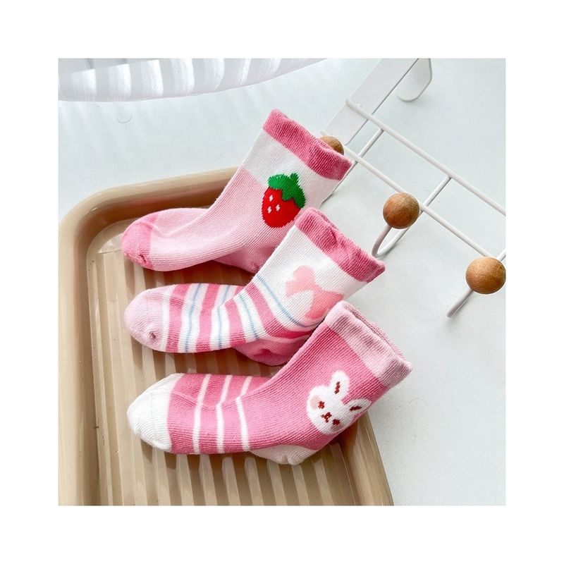Standard Thickness Soft Comfortable Cute Print Anti Slip Kids Basic Socks with Printing