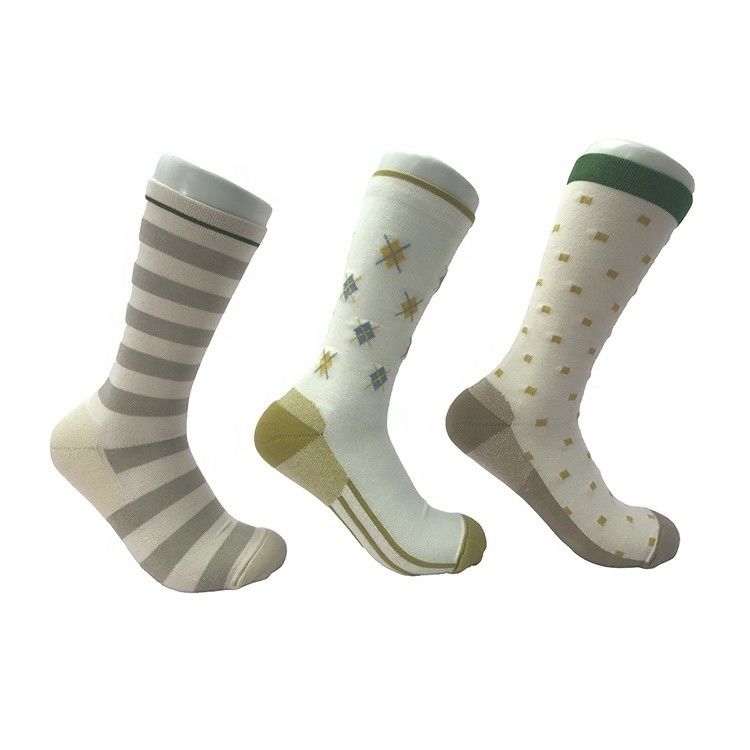 Striped Dot Pattern Crew Sport Socks Comfortable Non Slip Regular Style Standard Thickness